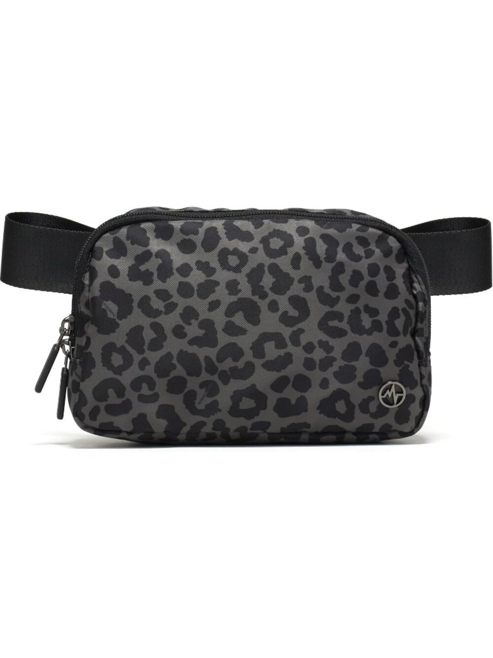 👜Women Grey Leopard Two-Way Zipper Crossbody Bag Adjustable Strap Mini Belt Bag